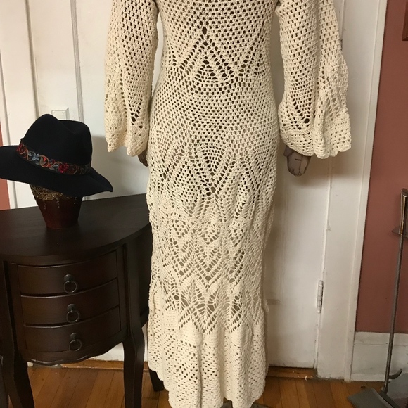 Long Crochet Handmade Cocktail Boho Bohemian Vinta - Picture 3 of 3